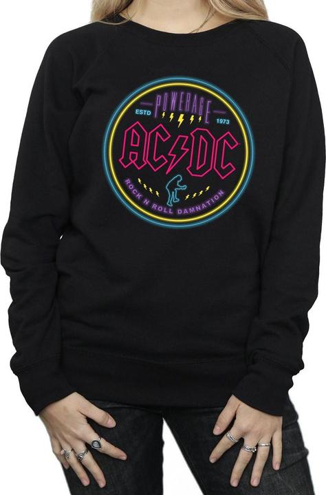 Actual product image AC/DC Womens/Ladies Circle Neon Sweatshirt (XXL)