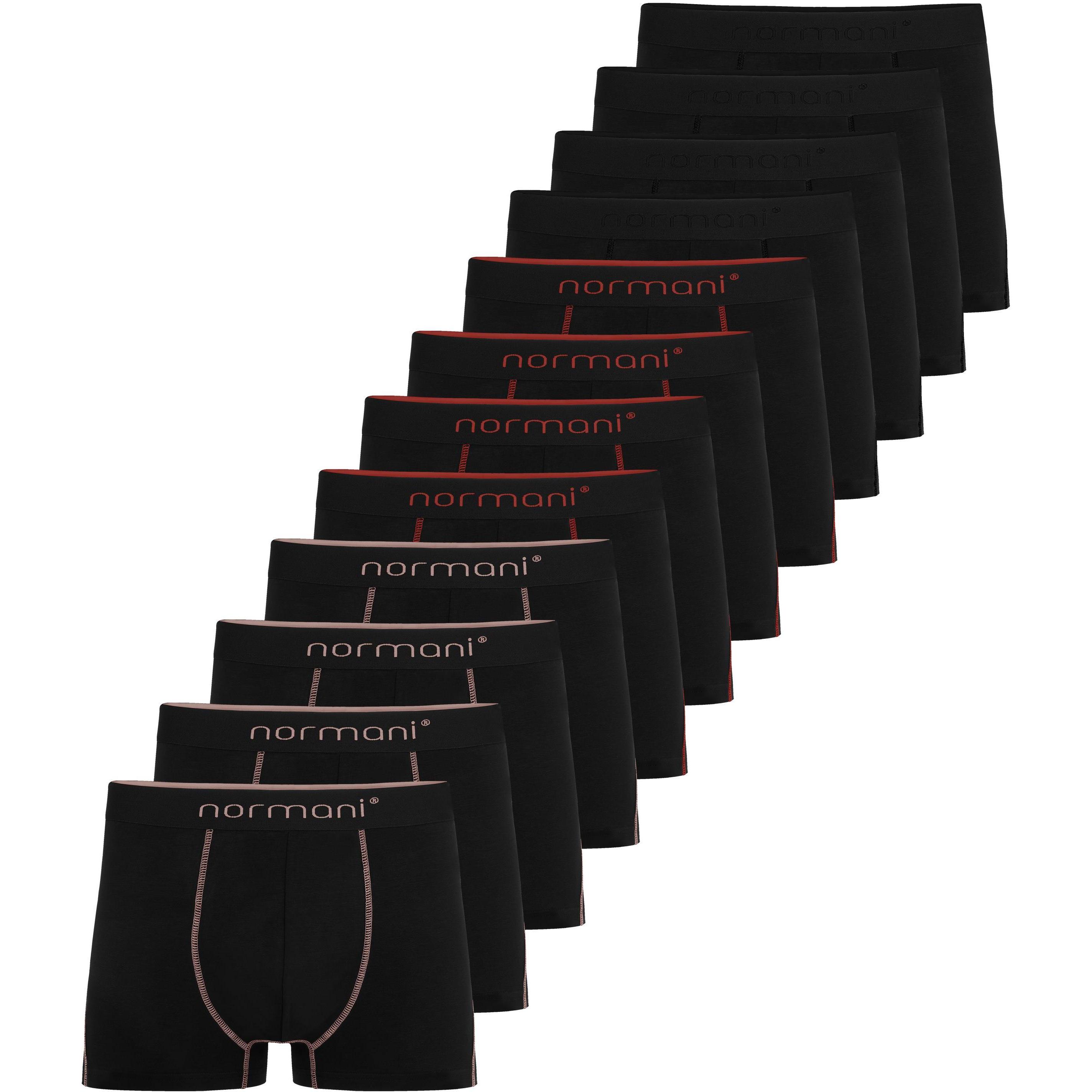 Normani, Herren, Unterhosen, 12 x Herren Baumwoll-Boxershorts, Rot, (L, 12er Pack)