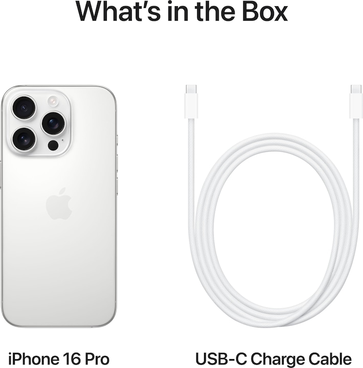 Produktbild Apple iPhone 16 Pro (1000 GB, White Titanium, 6.30", SIM + eSIM, 48 Mpx, 5G)