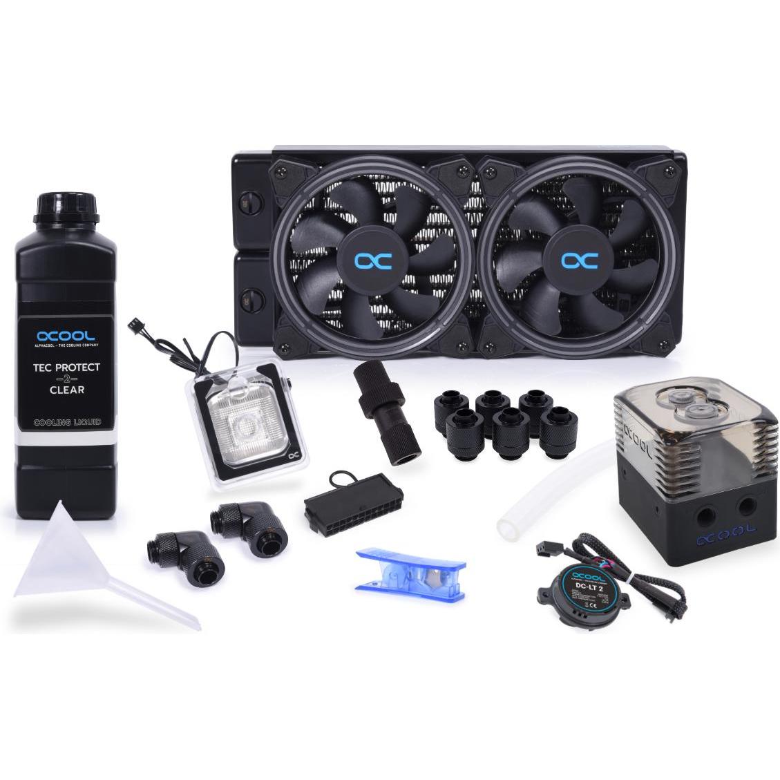Alphacool Alphac Core Wind 240mm ST30 Set 1022061, CPU Wasserkühler, Schwarz