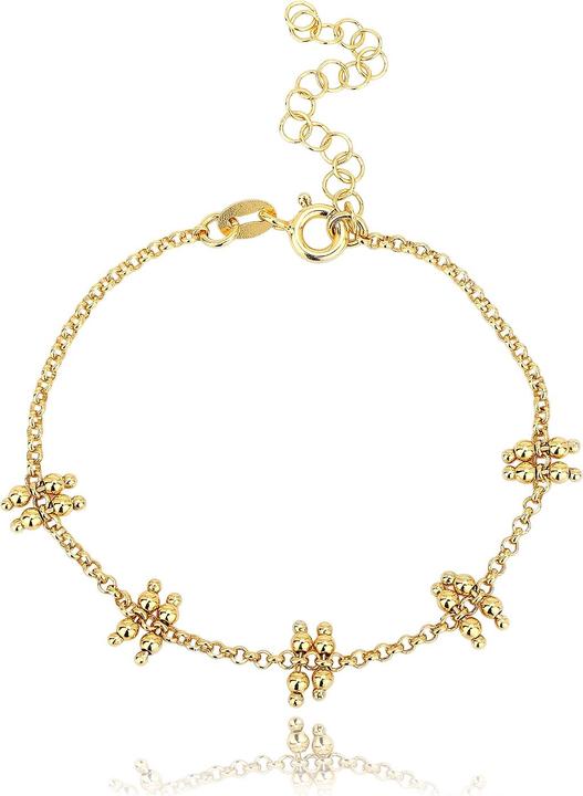 Immagine prodotto Leyda Bracciale a sfera (19 cm, Argento 925, placcato oro 750 / 18)