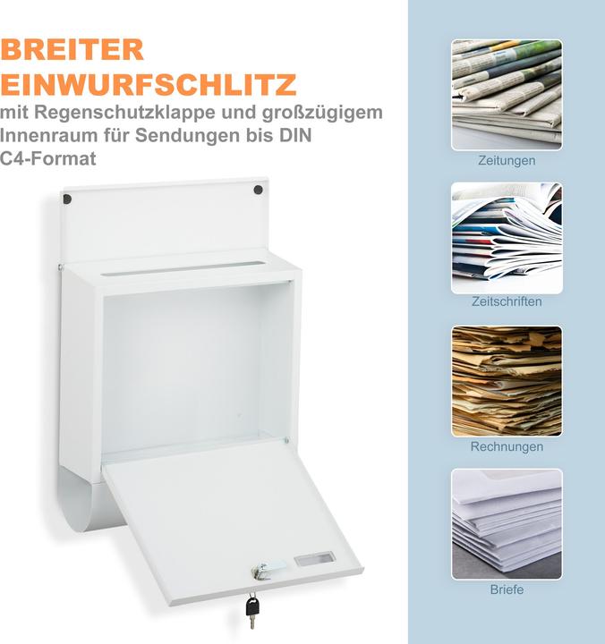 Produktbild Relaxdays Briefkasten mit Zeitungsfach