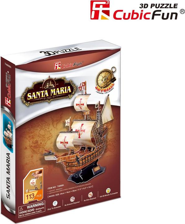 Actual product image Cubicfun 3D Puzzle sailing ship Santa Maria (113 pieces)