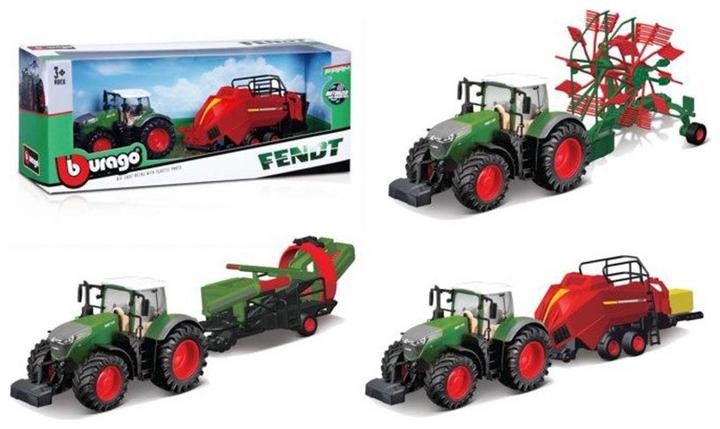 Produktbild Bburago 10cm farm tractor with accessories, assorted, 18-31750