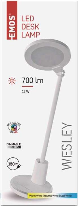Produktbild Emos LED Schreibtischlampe WESLEY, weiss (700 lm)