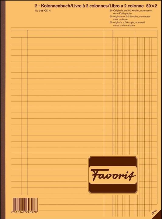 Produktbild Favorit Durchschreibebuch Kolonnen mit Selbstdurchschreibepapier (100 x)