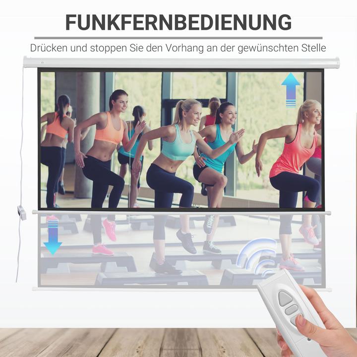 Actual product image Homcom Beamer-Leinwand Kunststoff, Metall Weiss (4:3)