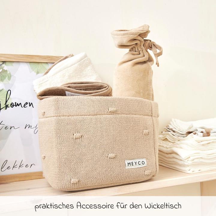 Image du produit Meyco Petit panier à langer small Mini Knots sable