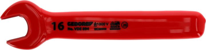 Produktbild Gedore VDE-Einmaulschlüssel, 16 mm, Hochwertiger Vanadium-Stahl, Nach EN 60900/IEC 60900 (16 mm)