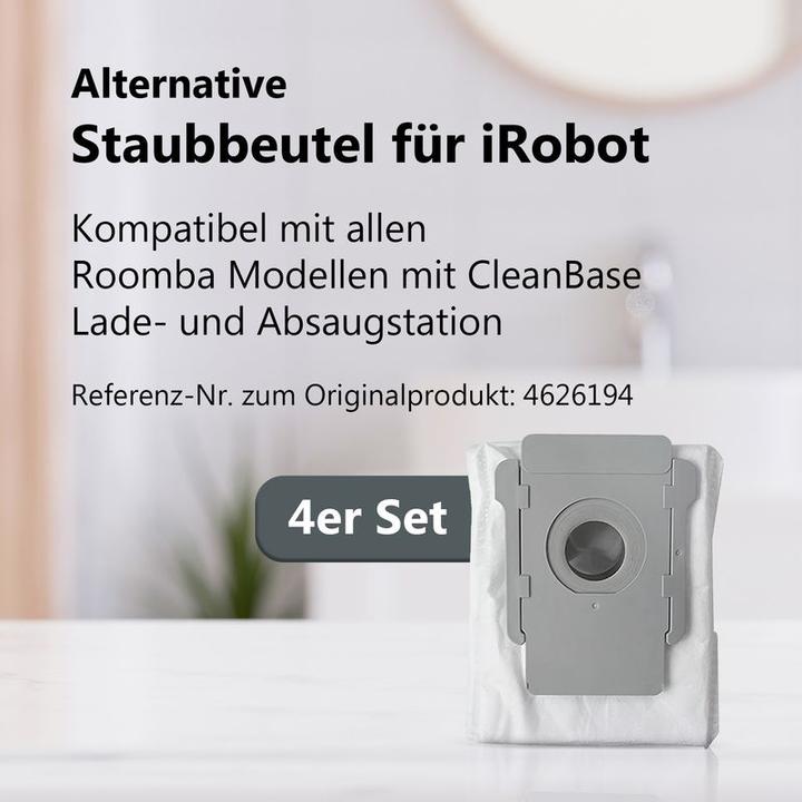 Image du produit Hermex Lot de 4 sacs à poussière alternatifs pour iRobot Roomba série j Clean Base (4 x)