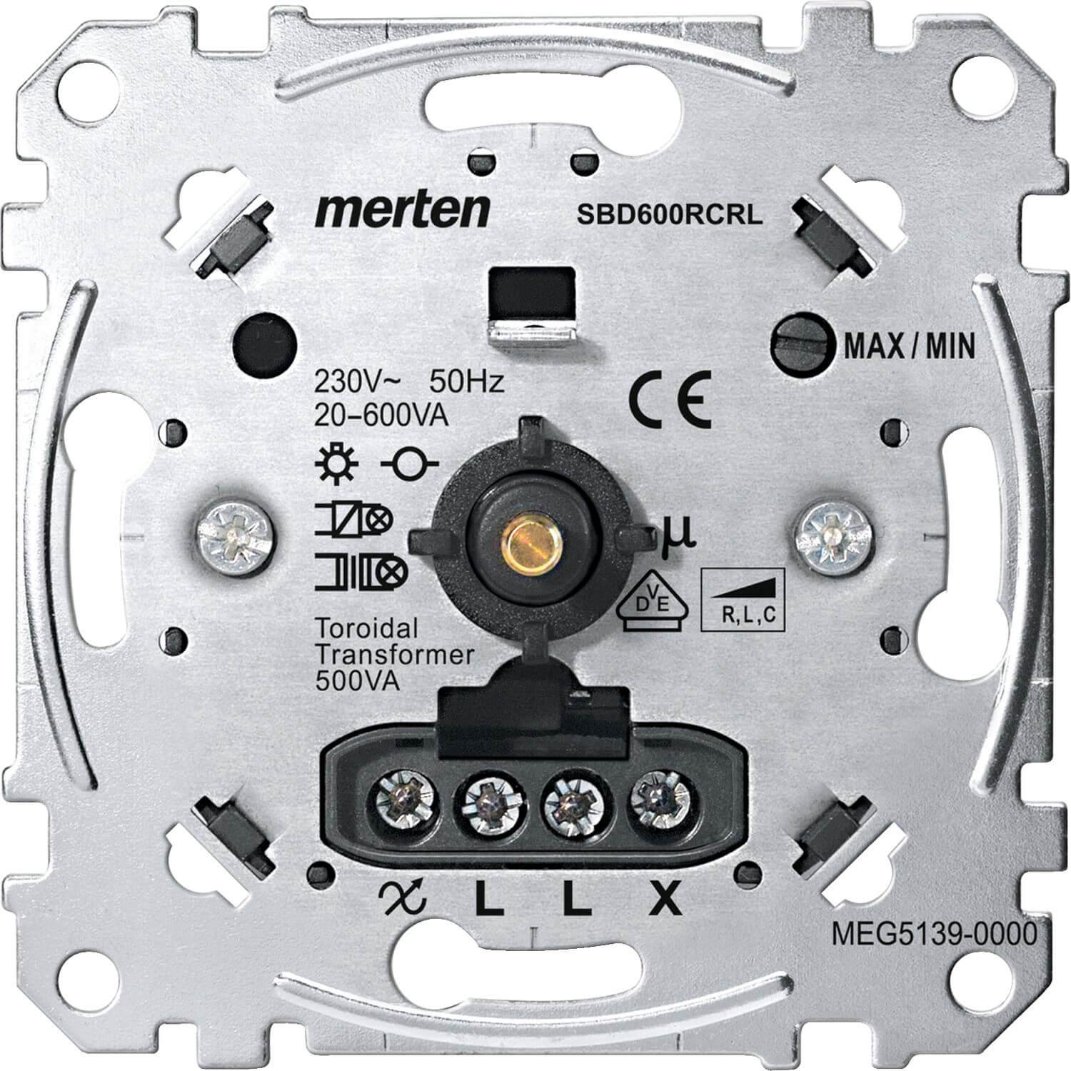 Merten, Lichtschalter + Storenschalter, Universal-Drehdimmer-Eins.