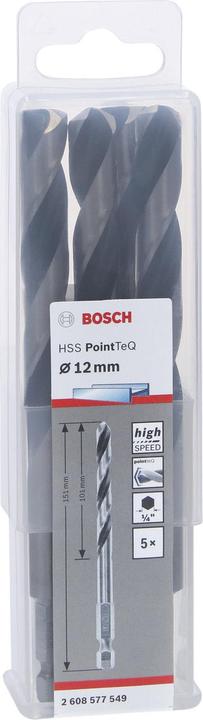 Actual product image Bosch Professional Zubehör HSS PointTeQ hexagonal drill 12.0 mm, 5 pcs. (12 mm)