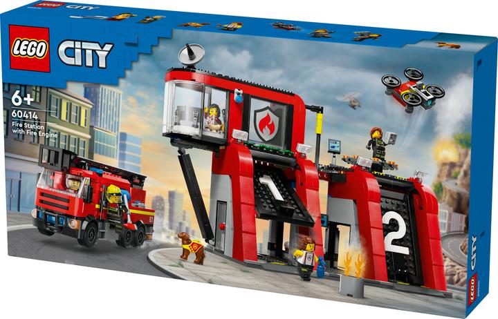Image du produit LEGO 60414 Caserne de pompiers avec véhicule à échelle pivotante (60414, LEGO City)