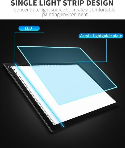 Actual product image MU Classic LED Leuchttisch dimmbar mit USB-C & Magnetfunktion (47.10 x 34.90 cm)