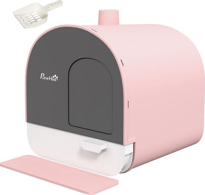 Immagine prodotto Swisshandel24 Katzentoilette mit Haube, für Katzen bis 5 kg, Rosa (Lettiera per gatti chiusa)