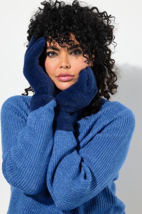Actual product image Ulla Popken Fluffy Ribbed Knit Gloves