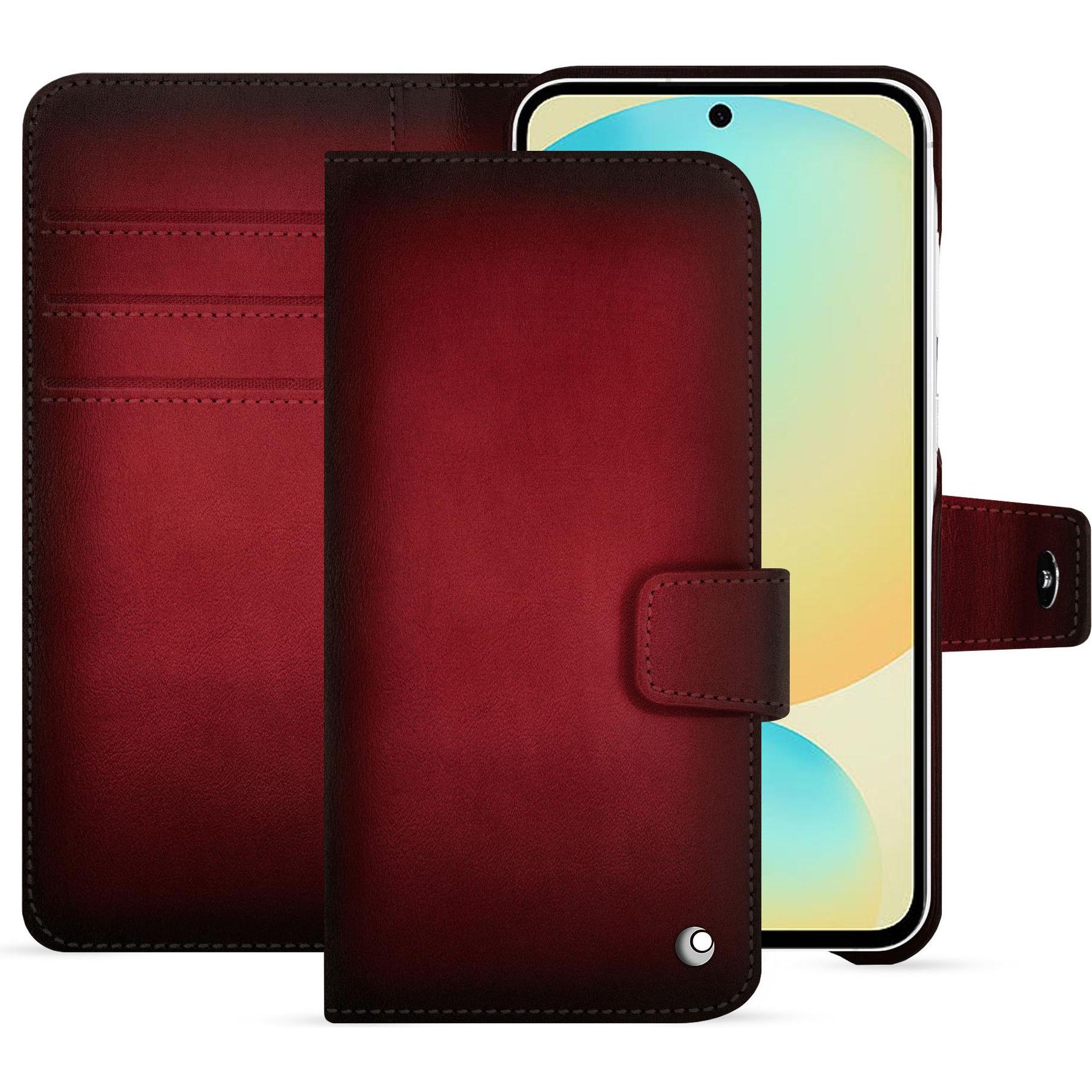 Noreve Lederschutzhülle FE (Samsung Galaxy S24 FE), Smartphone Hülle, Rot