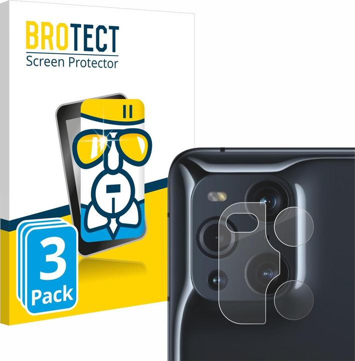 Produktbild BROTECT AirGlass Panzerglasfolie (3 Stk., Oppo Find X3 Pro)