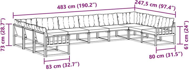 Produktbild vidaXL Outdoor-Sofa