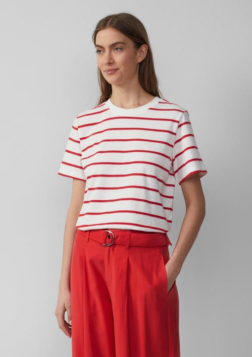 Produktbild S.Oliver T-Shirt Verkürztes Baumwoll-T-Shirt mit Streifen (46)