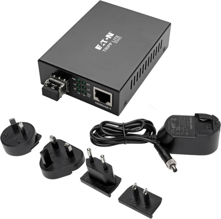 Produktbild Eaton Gigabit Multimode Fiber to Ethernet Media Converter 10/100/1000 LC International Pow