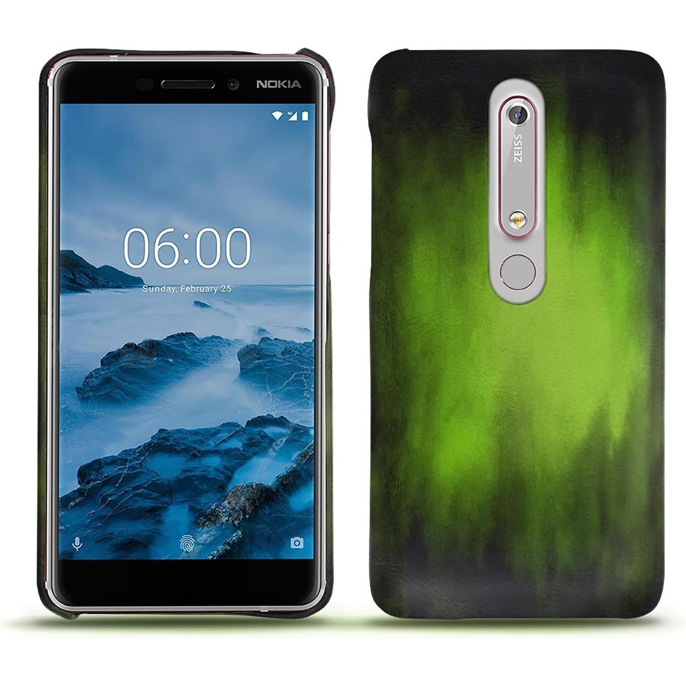Noreve Lederschutzhülle (Nokia 6 (2018)), Smartphone Hülle, Grün
