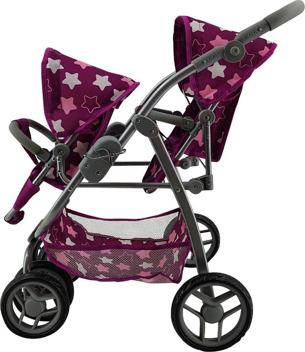 Image du produit Knorrtoys Zwillingspuppenwagen Milo - star dark pink
