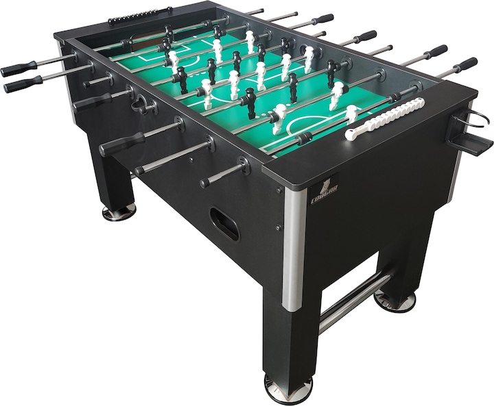 Cougar Defender Voetbaltafel met Bekerhouder Zwart - 136x76x88cm - 55kg met ballen en scoretellers