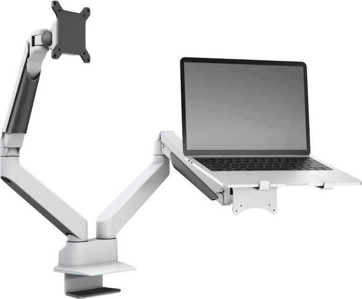 Multibrackets Monitorhalter Duo 32", Alum., weiss, rotierbar 90° (Tisch, 32")