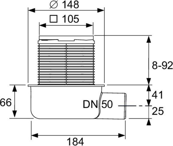 Produktbild TECE Tecedrainpoint Draindn50 Withou Flange (100 mm)