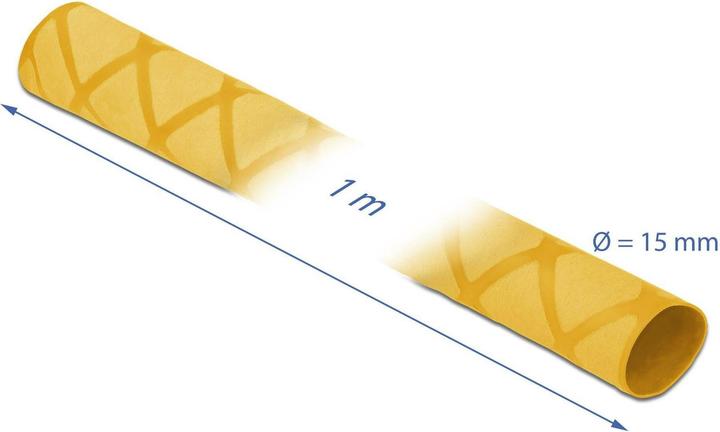 Produktbild Delock Schrumpfschlauch X-Muster rutschfest 1 m x 15 mm gelb (1x)