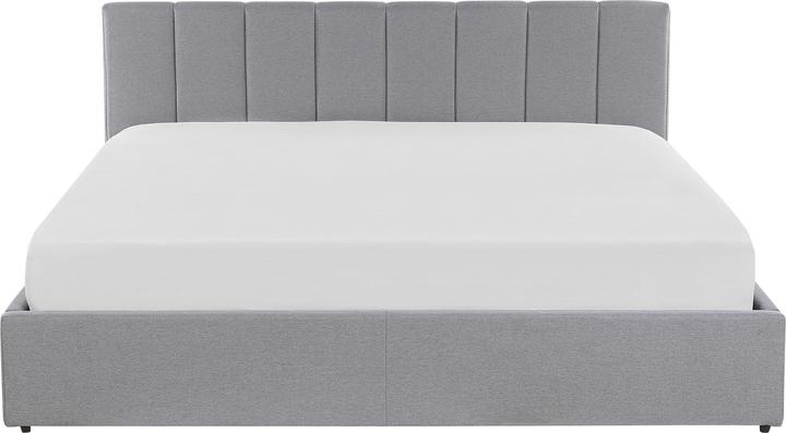 Actual product image Beliani Light grey upholstered bed with folding bed base 180 x 200 cm DREUX (180 x 200 cm)
