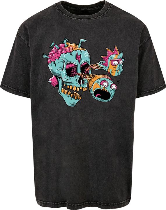 Actual product image Absolute Cult Rick And Morty - Eyeball Skull Acid Washed Oversized Tee - 114971 (L)
