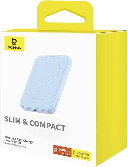 Immagine prodotto Baseus Mini power bank 5000mAh 20W + cavo USB-C (20V/3A) - blu (5000 mAh, 20 W, 19.25 Wh)
