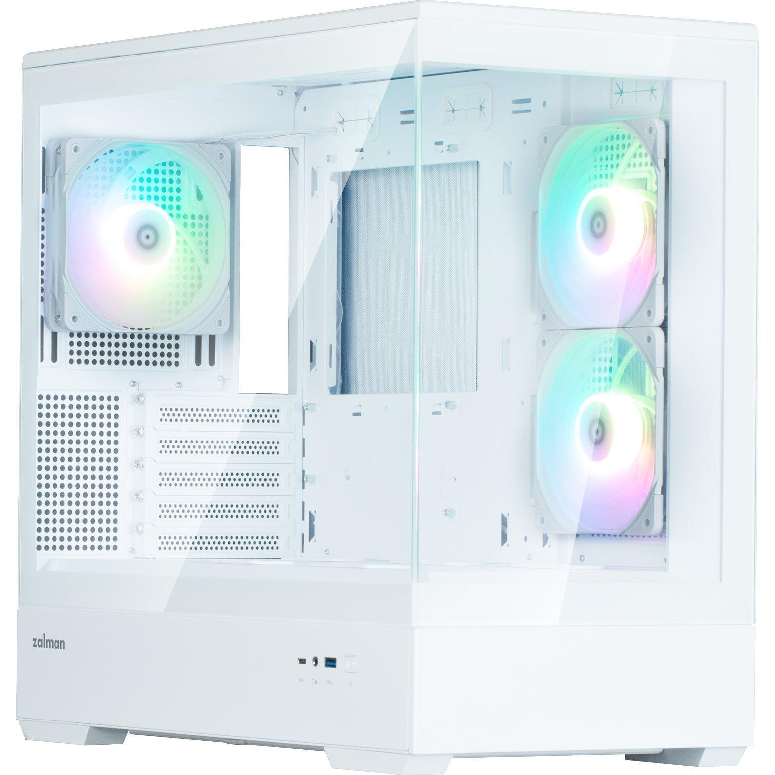 Zalman GHE P30 V2 micro-ATX Geh??use Tempered Glass Panoramic View - Wei?? (mATX), PC Gehäuse, Weiss
