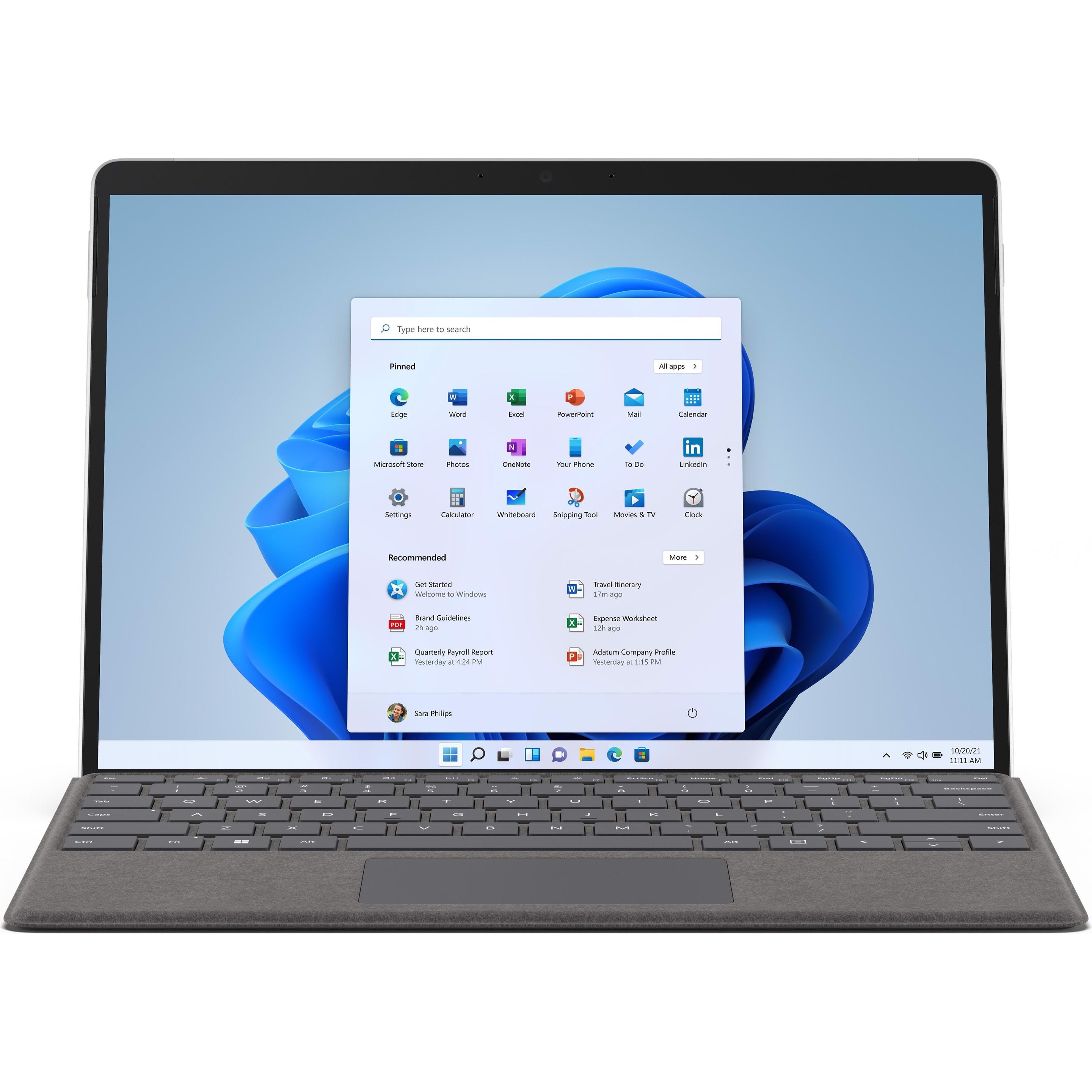 Microsoft Surface Pro 8 (13", Intel Core i5-1145G7, 8 GB, 256 GB, Ohne Tastaturlayout), Notebook, Silber