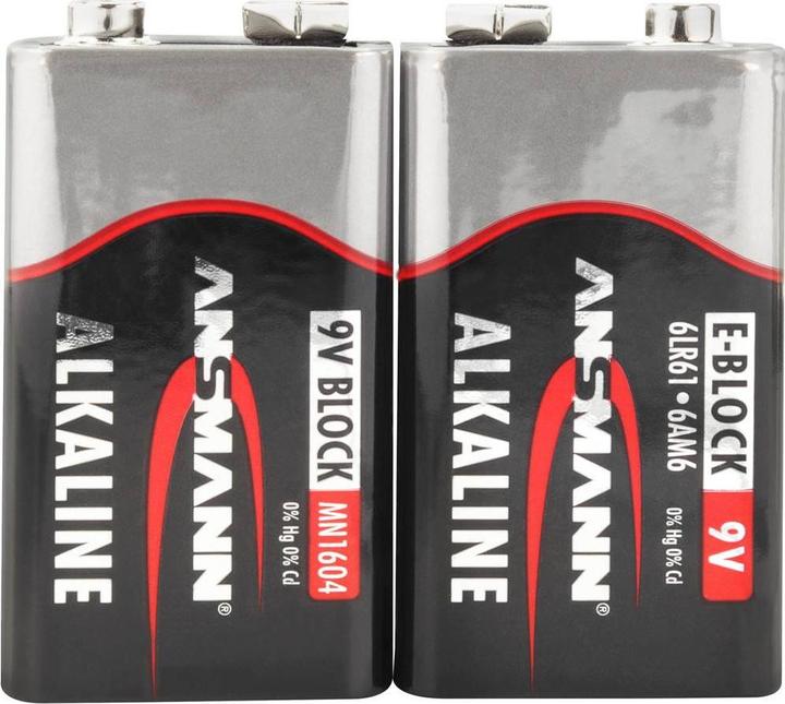 Produktbild Ansmann 9 V Block-Batterie Alkali-Mang (2 Stk., 9V Block, 550 mAh)