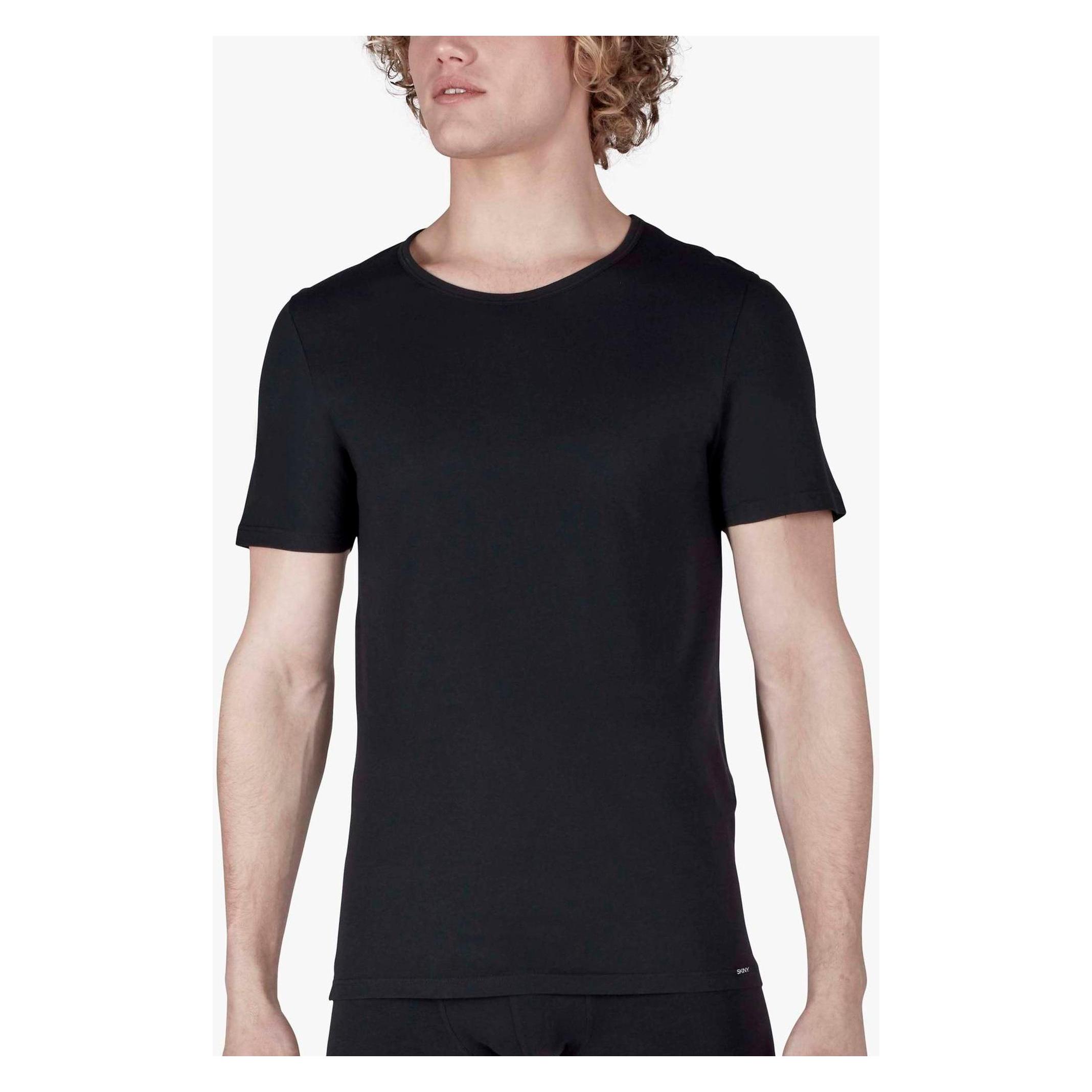 Skiny, Herren, Shirts, T-Shirt Casual Figurbetont, Schwarz, (Xxl)