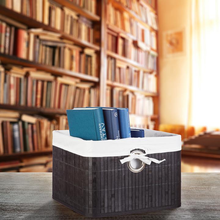 Actual product image Relaxdays Bamboo Storage Basket (1 x, 31 x 31 x 20 cm)