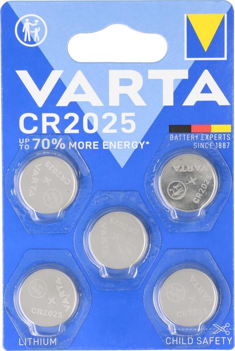 Image du produit Varta Electronics CR2025 (5 pcs, CR2025, 157 mAh)