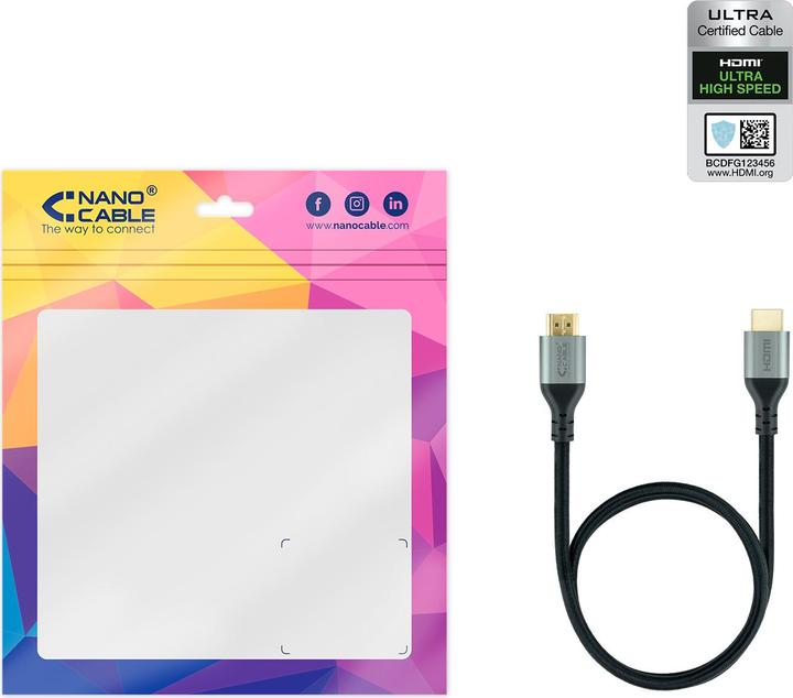 Produktbild Nanocable 10.15.8102 HDMI-Kabel 2 m HDMI Typ A (Standard) Schwarz (2 m, HDMI, 2.1)