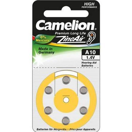 Camelion Zinc Air Celles 1.4V A10/ZL10, 6-pack, "no mercury" (6 Stk.) (15056010)