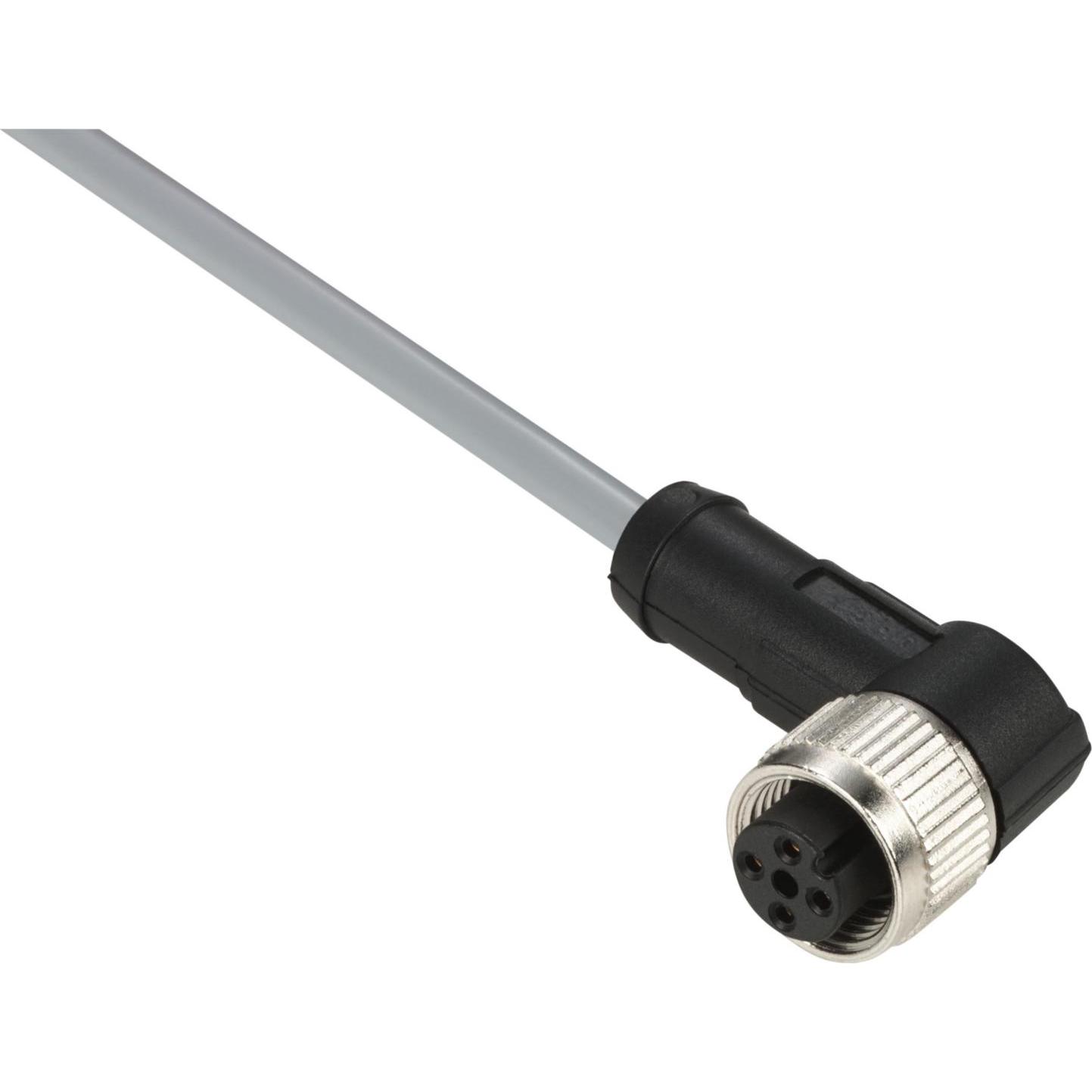 Schneider Electric XZ-Vorverdrahtete Buchse, abgewinkelt, XZCPV1241L5, Elektronikkabel + Stecker, Schwarz