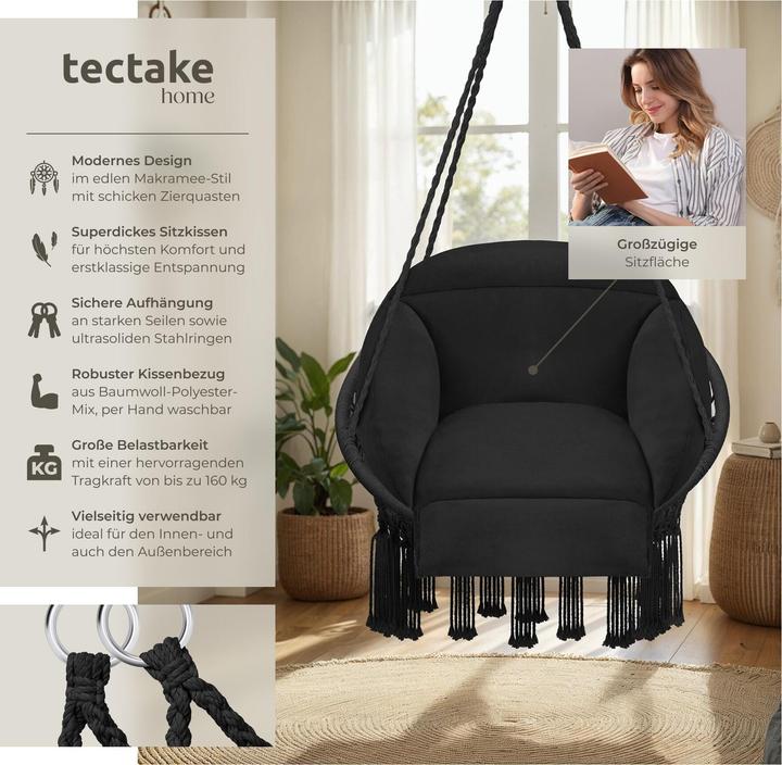 Produktbild tectake Hängesessel Samira (150 kg)