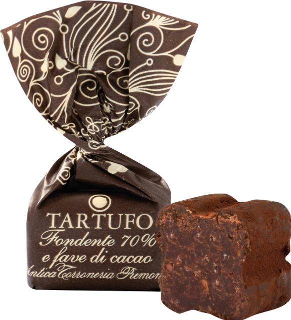 Actual product image Antica Torroneria Piemontese Tartufi Fondente 70% e fave di cacao (200 g)