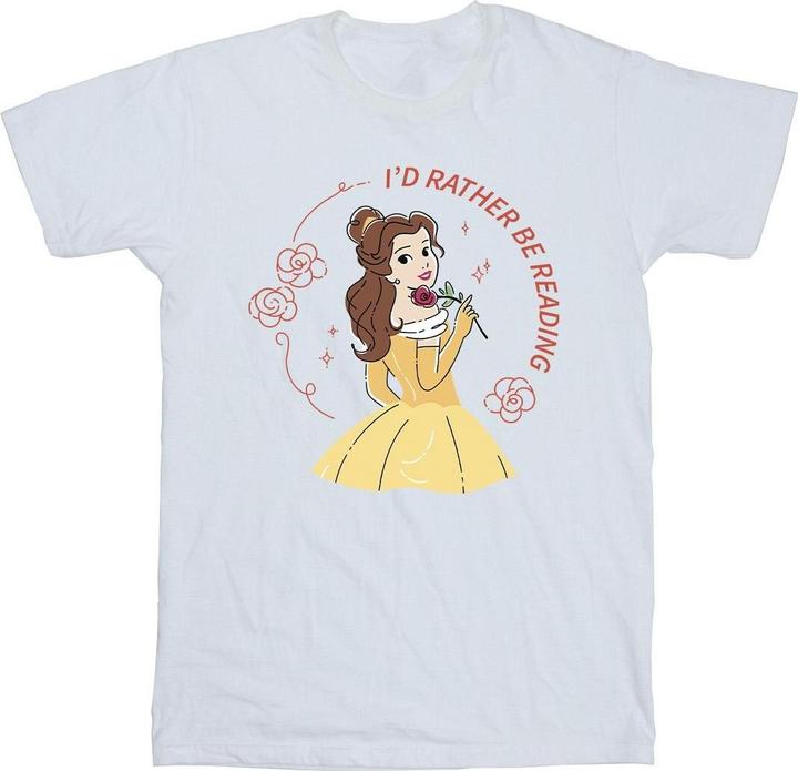 Actual product image Disney Mens Beauty And The Beast I'd Rather Be Reading T-Shirt (L)