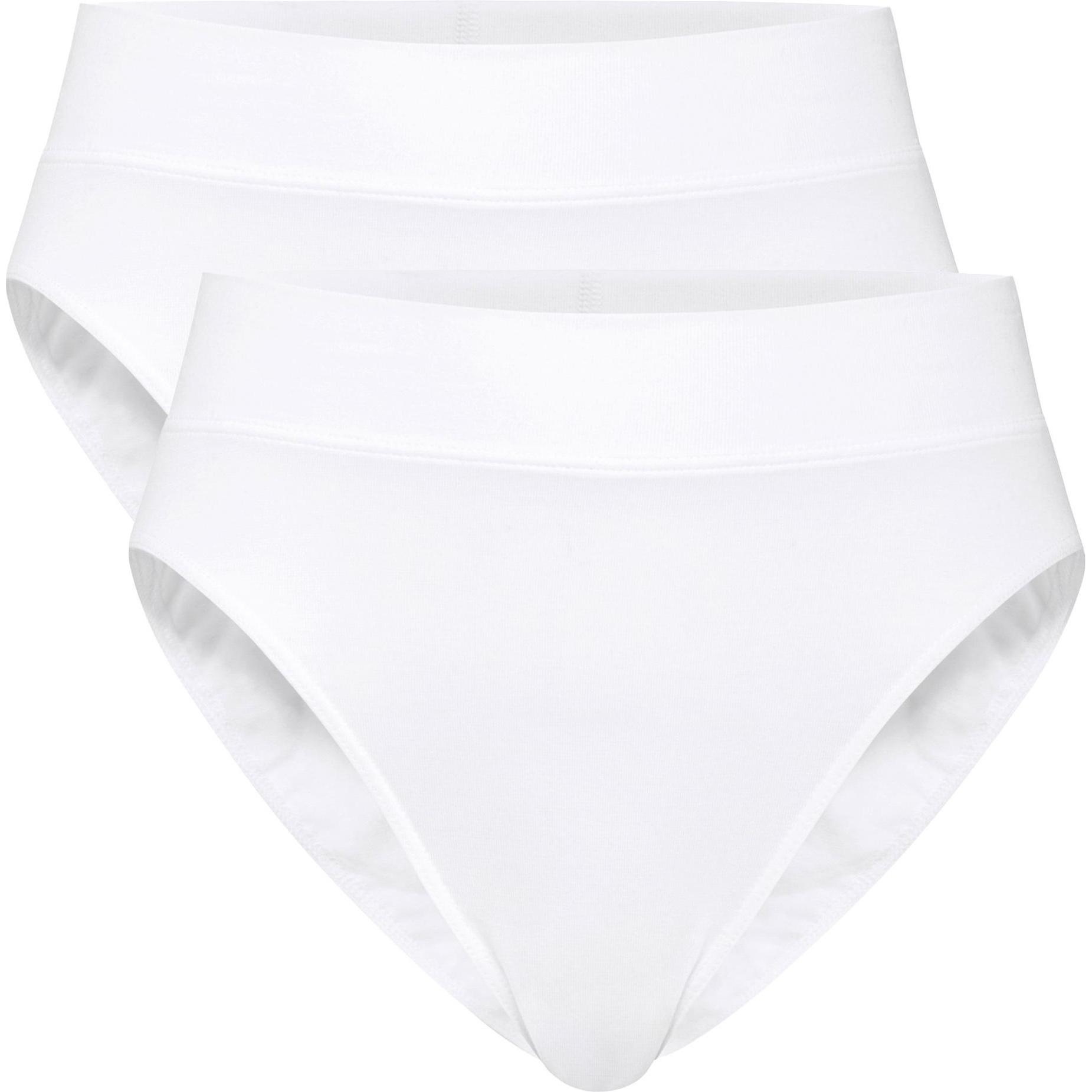 Calida, Damen, Unterhosen, Slip Casual Bequem sitzend Elastic High Waist, Weiss, (44, 45, 46, 2er Pack)