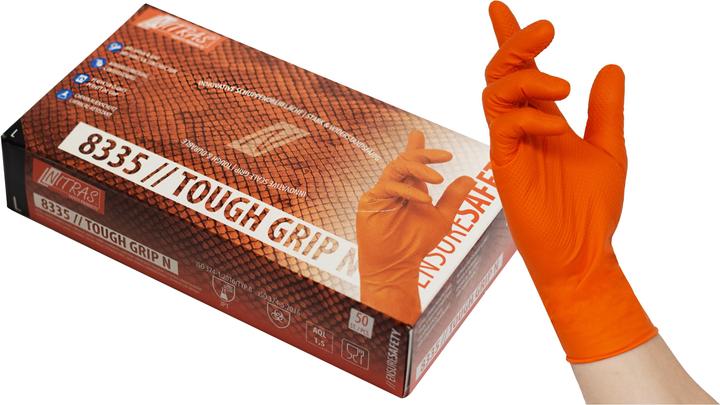 Actual product image Nitras unisex disposable gloves TOUGH GRIP N orange size M 50 pcs. (M)
