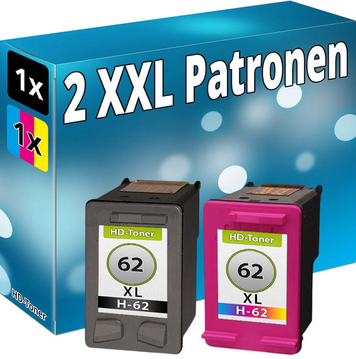 Produktbild Druckfuxx 2x DRUCKER TINTE PATRONE für HP 62-XL ENVY 5644 5646 5660 7640 DeskJet 5645 AiO