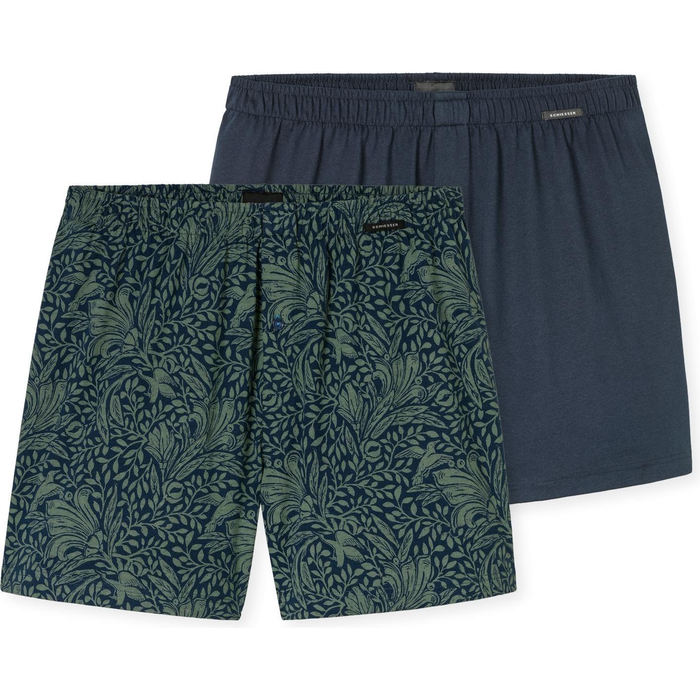 Schiesser, Herren, Unterhosen, Boxer Multi, Grün, (M, 2er Pack)